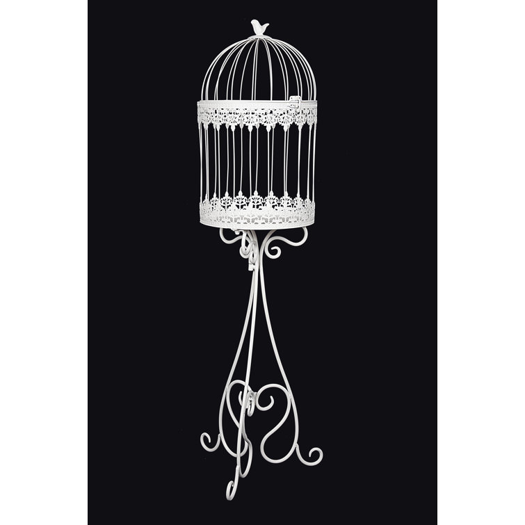 Archie & Oscar Oldham 103Cm Iron Floor Bird Cage with Tray Wayfair.co.uk